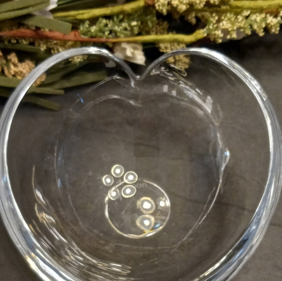 Nambe Heart Trinket Bowl Lead Crystal. 4" Diameter. - Picture 4 of 7